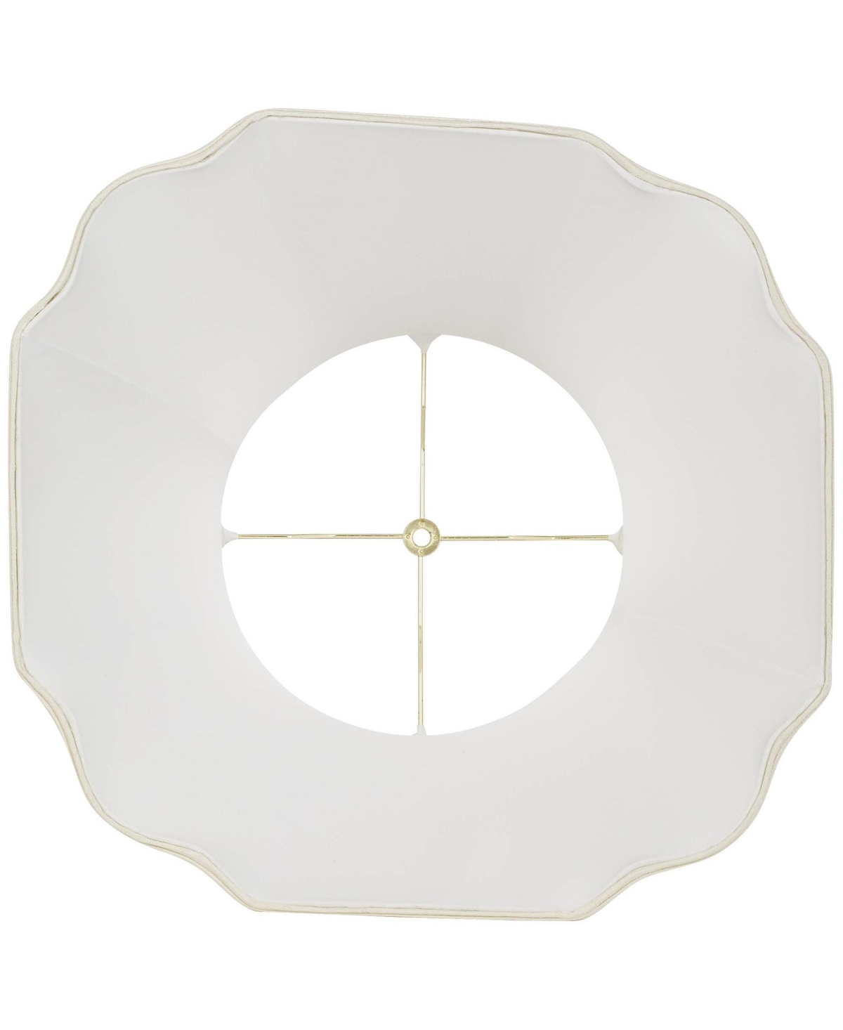 Set of 2 Bell Lamp Shades Cream Curve Cut Corner Large Top x Bottom x High Spider with Replacement Harp and Finial Fitting - Imperial Shad