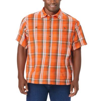 Tall Plaid Wrinkle-Resistant Short Sleeve Button Down