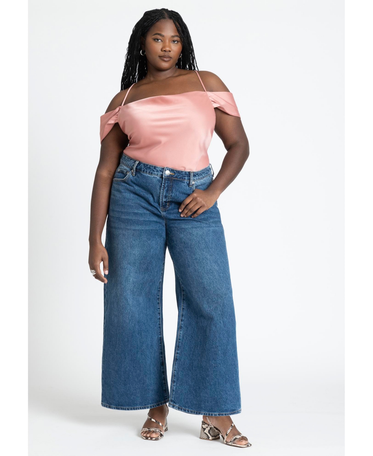 Eloquii Plus Size Off The Shoulder Cowl Neck Blouse