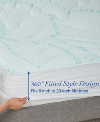 Mattress Pads Twin XL Size, 3-Zone Cooling, Soft, Non-Slip Quilted Mattress Pad Twin XL Size, 8 - 20 Inch Deep Pockets by California Design Den