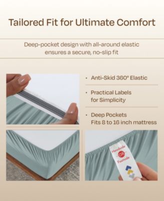 Luxury Bed Sheets Set - 800 Thread Count 100% Cotton Sheets, Deep Pocket, Soft, Cool & Breathable - Queen