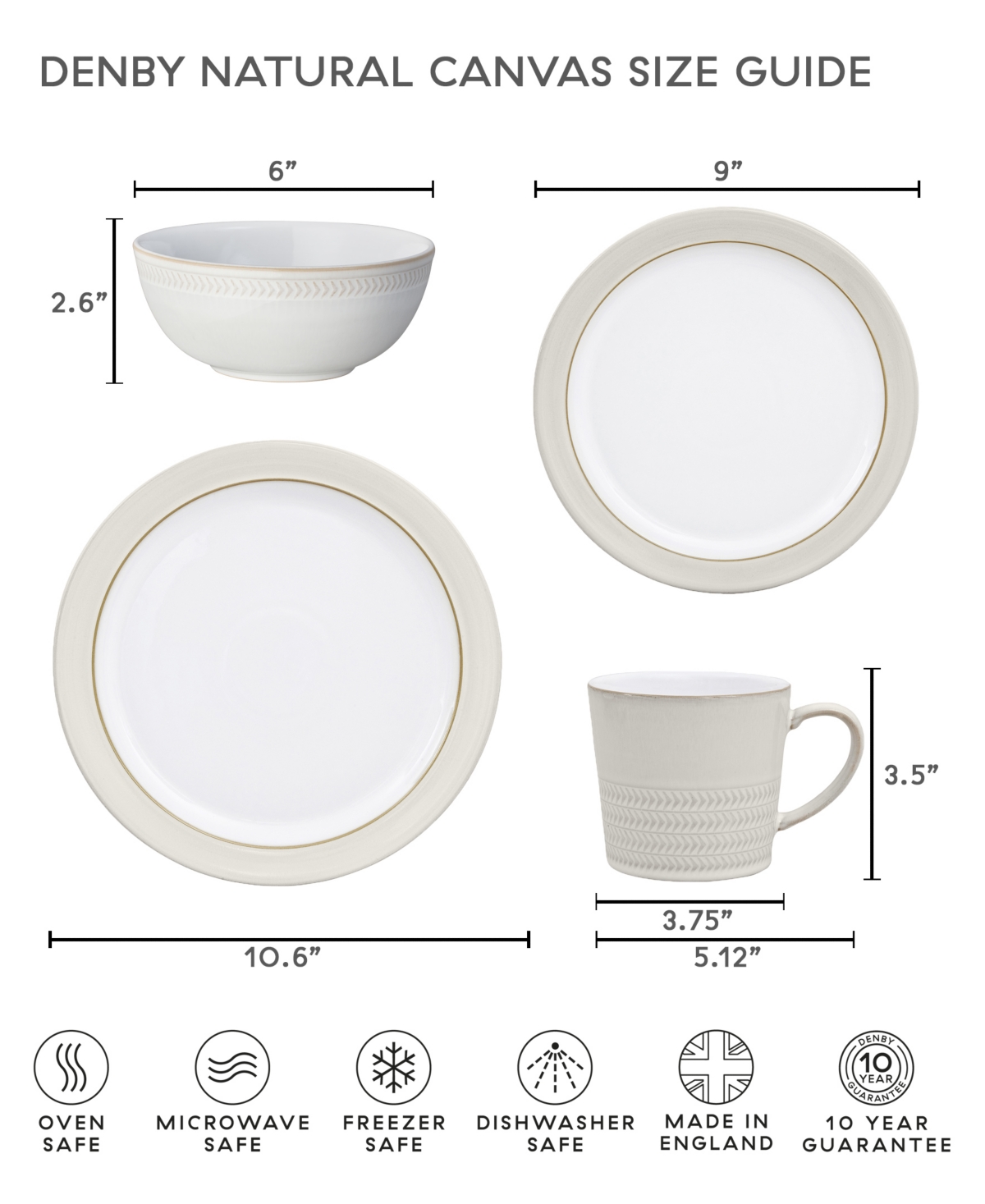 Denby Natural Canvas 16 Pc. Dinnerware Set, Service For 4