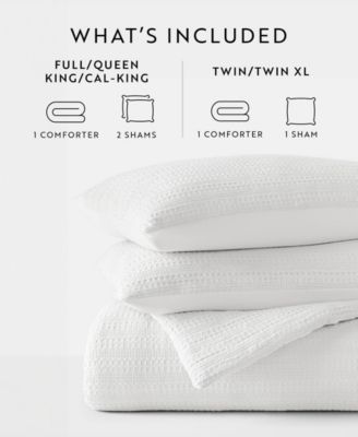 Waffle Textured 3-Piece Comforter Set, King/California King