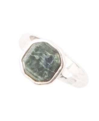 Labradorite Ring with Hammered Sterling Silver Band, Size 6 Labradorite Ring with Hammered Sterling Silver Band, Size 6