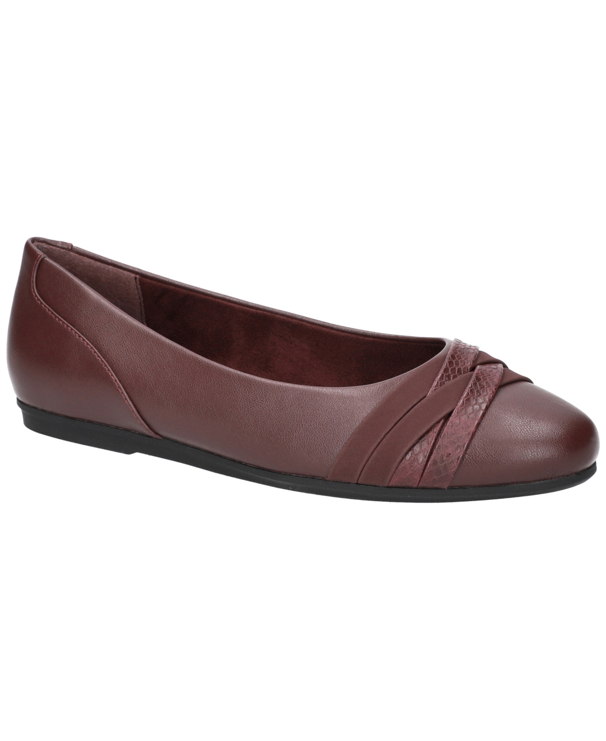 Shop Easy Street Women's Kylie Comfort Ballet Flats In Burgundy