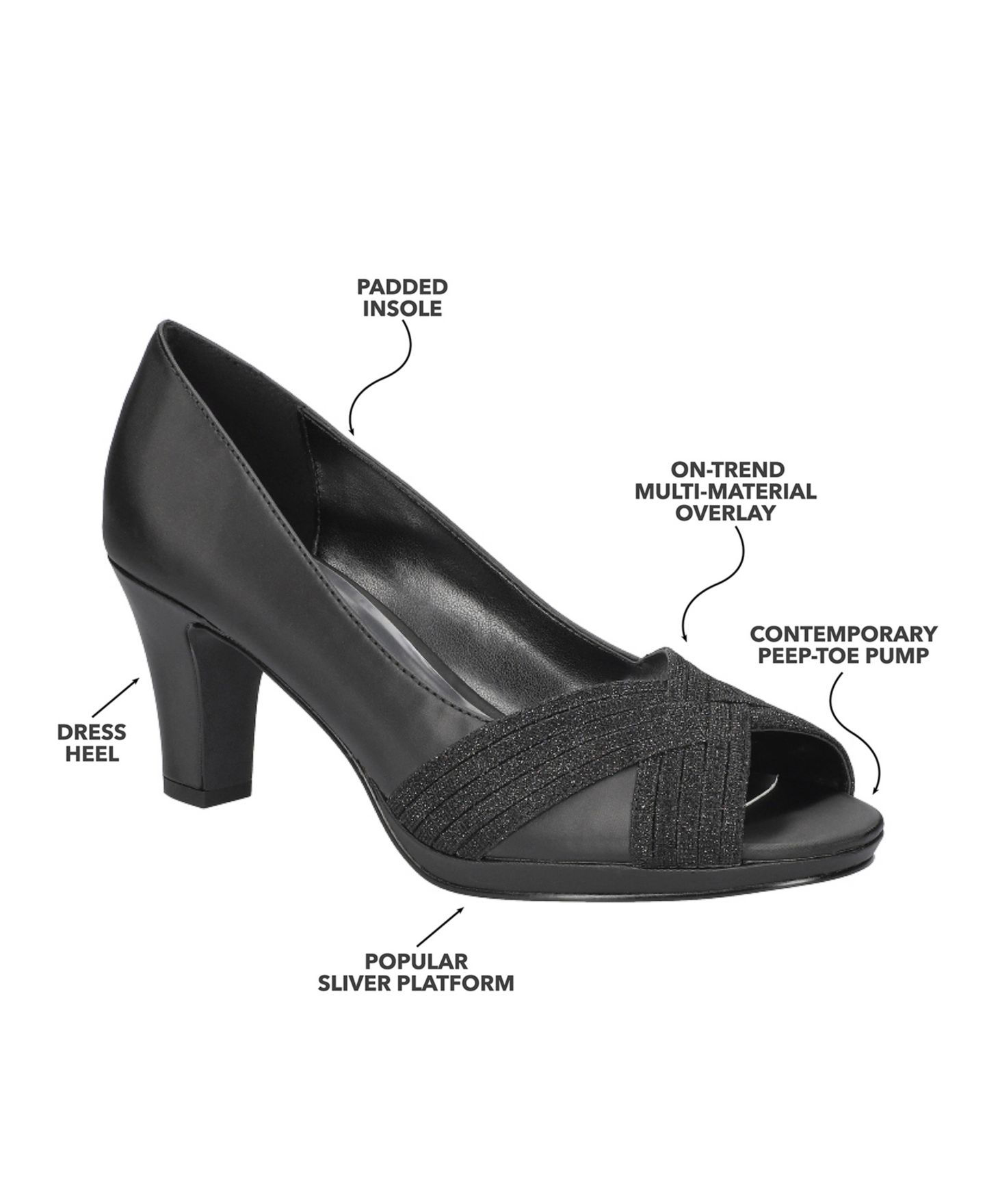 Женские туфли Easy Street Lavish Platform Pumps, цвет: Чёрный — фото 6