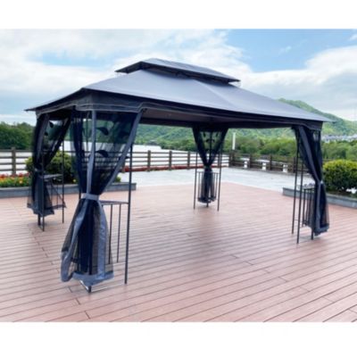 Streamdale 13' x 10' Gazebo with Double Roof & Mosquito Net