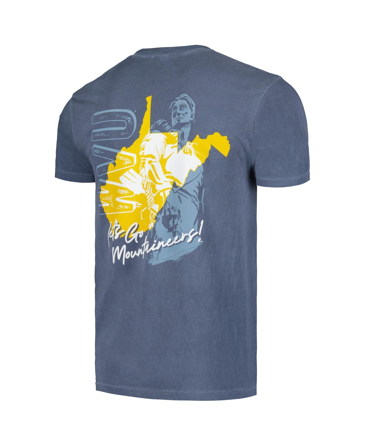 Image One Men's And Women's Navy West Virginia Mountaineers Hyper Local Two Tone Mascot State T-shirt In Navy