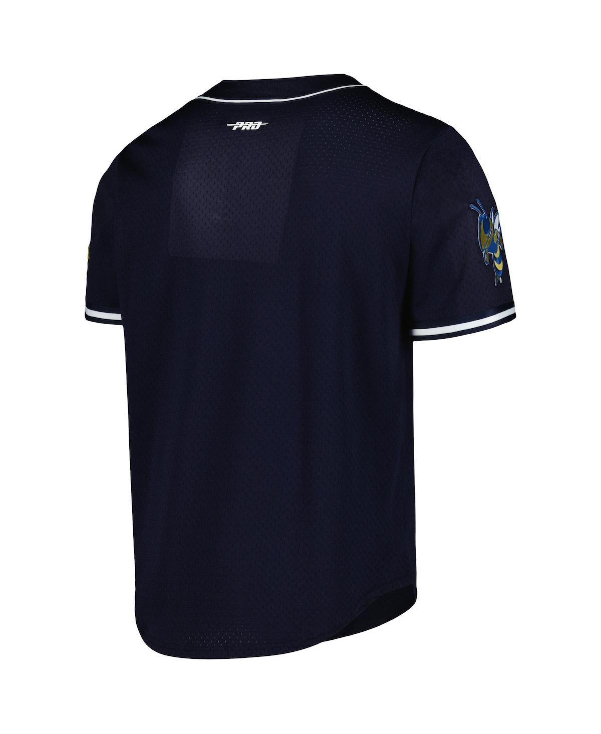 Pro Standard Men'sGeorgia Tech Yellow Jackets Mesh Full-Button Replica Baseball Jersey - Navy