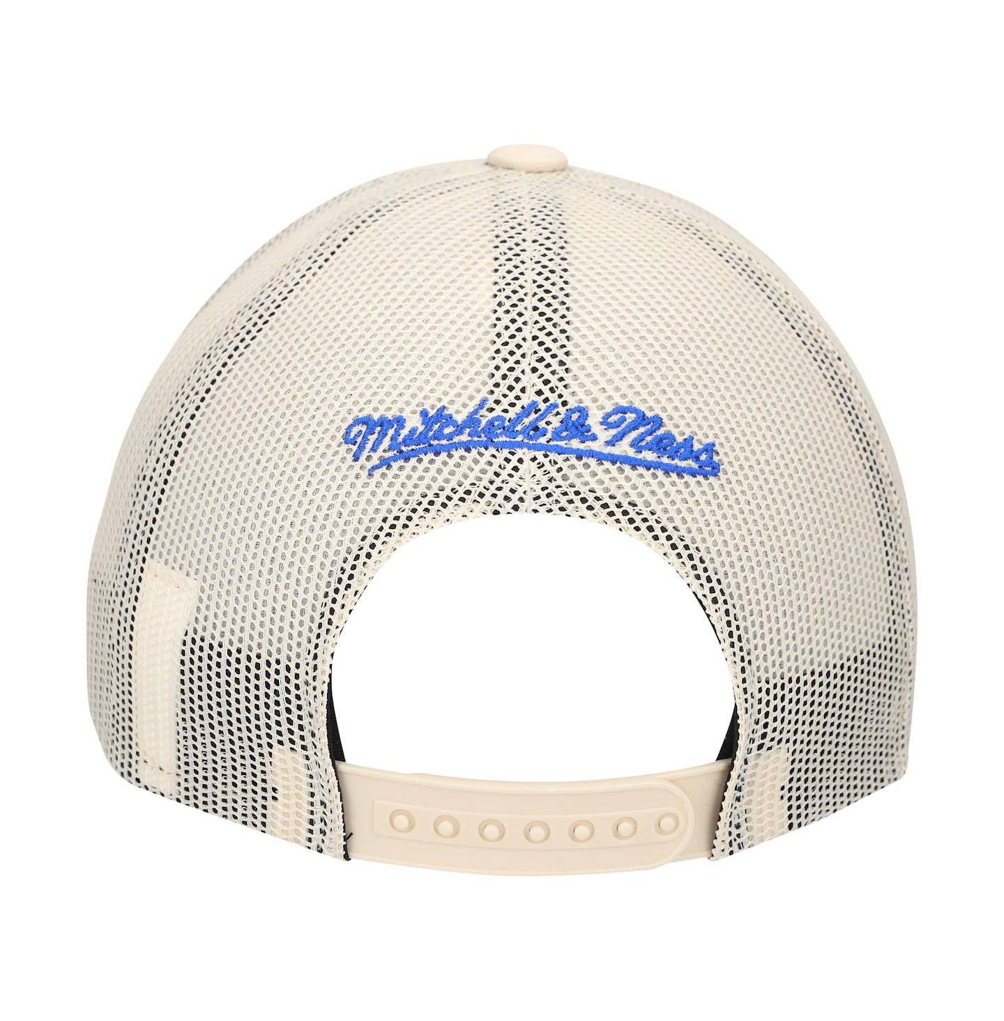Мужская кепка Mitchell & Ness Cream Dallas Mavericks Trucker Adjustable Hat — фото 2