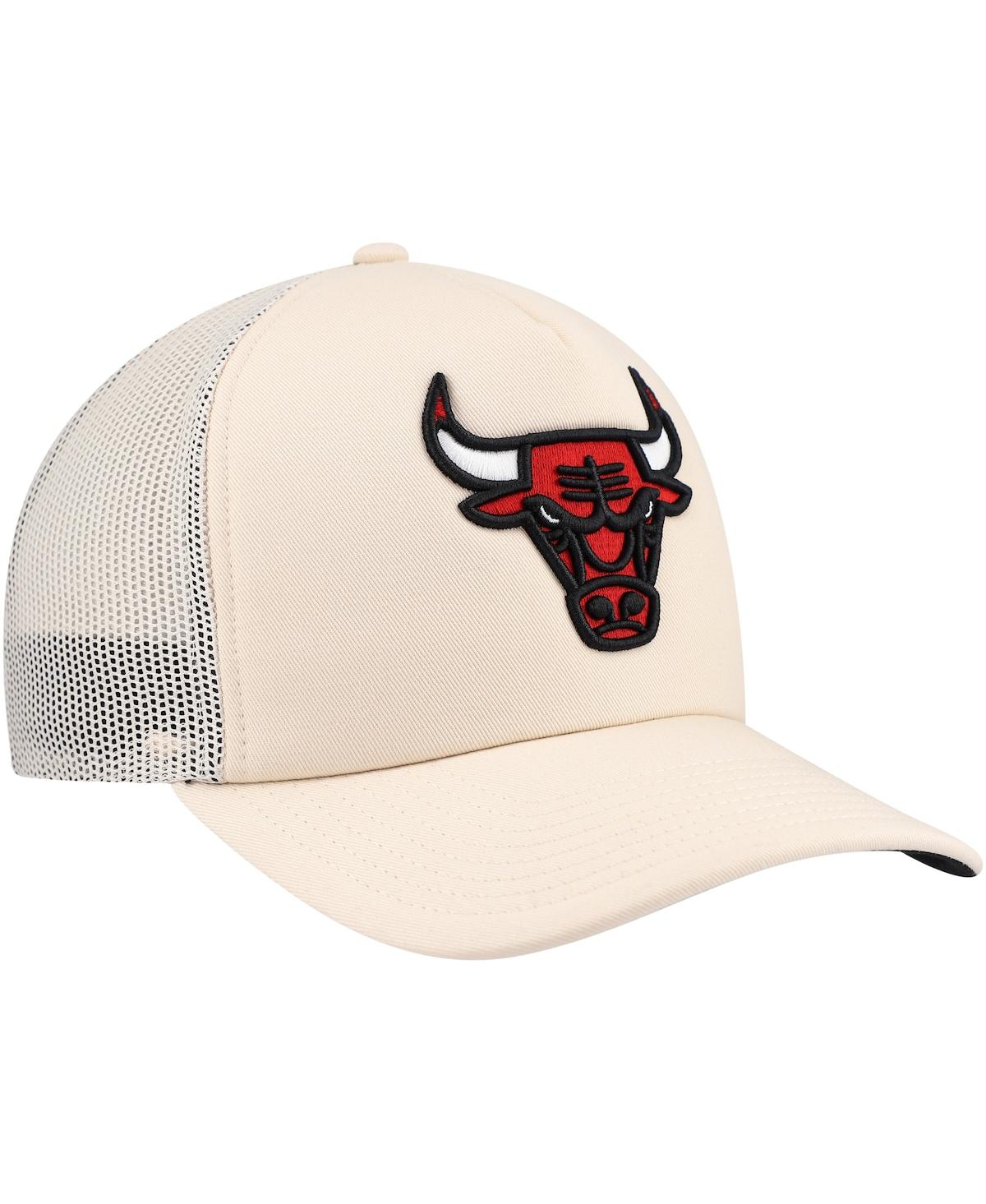 Mitchell & Ness Men's Cream Chicago Bulls Trucker Adjustable Hat In Cream
