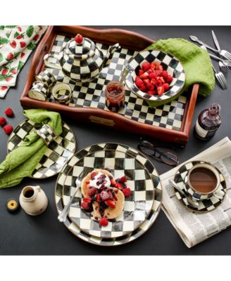 Courtly Check Napkin Rings, Set of 4