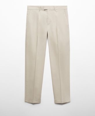 Men's Slim-Fit Cotton Pleated Pants