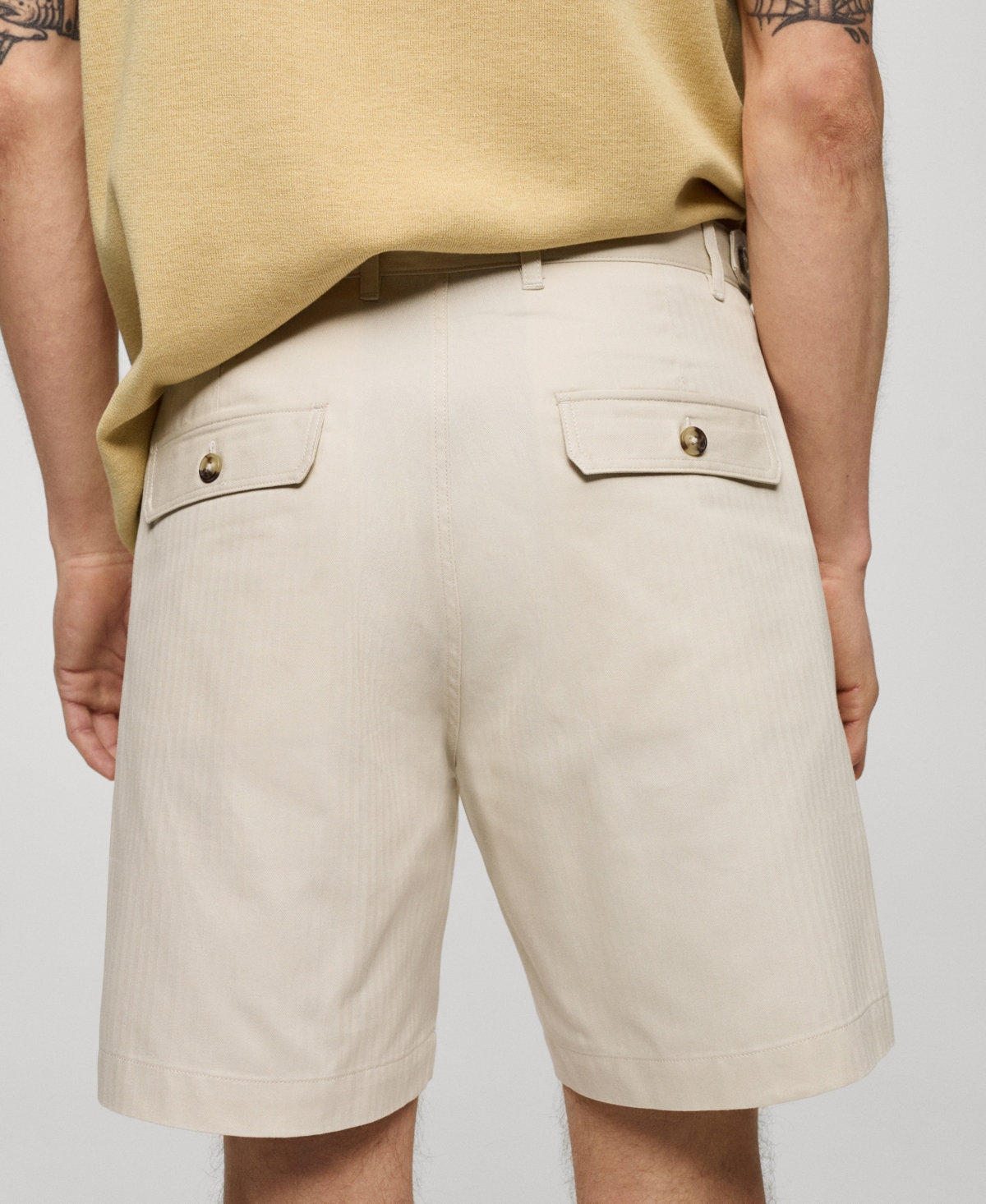 Mango Men's Herringbone Bermuda Shorts