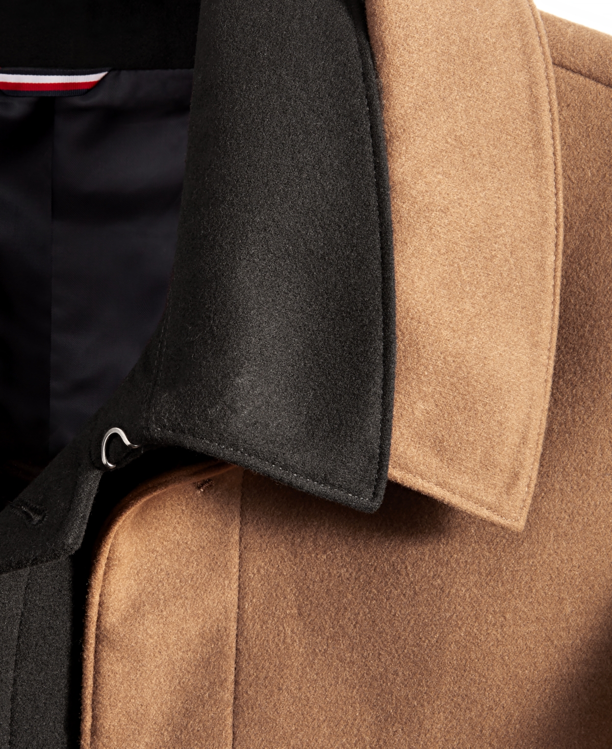 Tommy Hilfiger Men Classic Melange Overcoat In Dark Camel