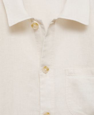 Men's Linen Pockets Detail Overshirt