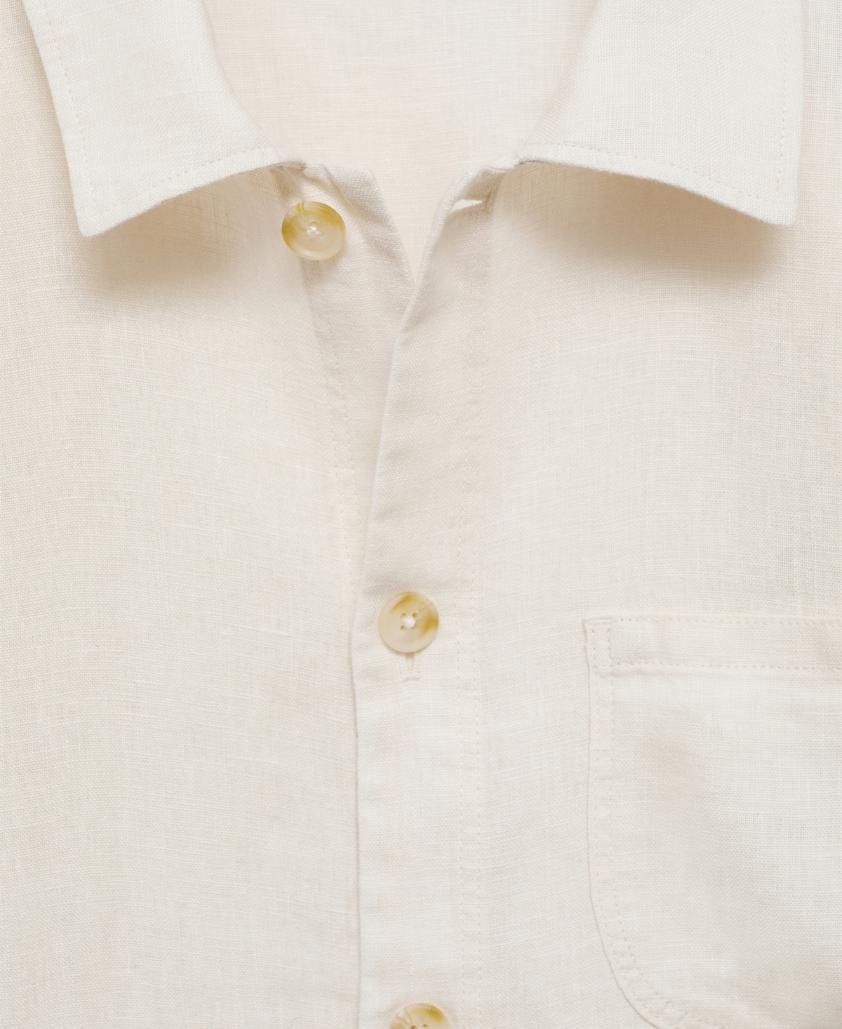 Mango Men's Linen Pockets Detail Overshirt