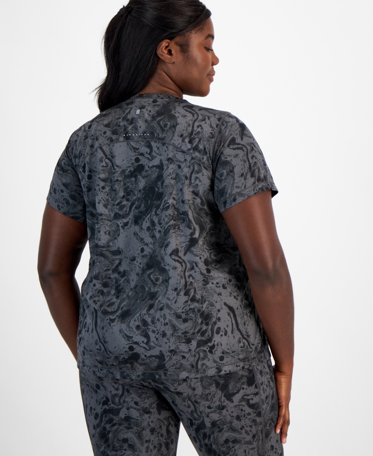 Id Ideology Plus Size Relaxed Water Bubbles Mesh T-Shirt, Created for Macy's