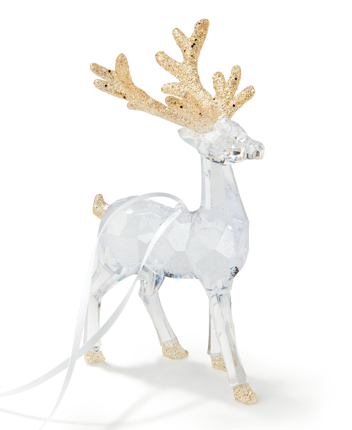 Holiday Lane Snowdaze Clear & Gold Reindeer Ornament, Exclusively at Macy's