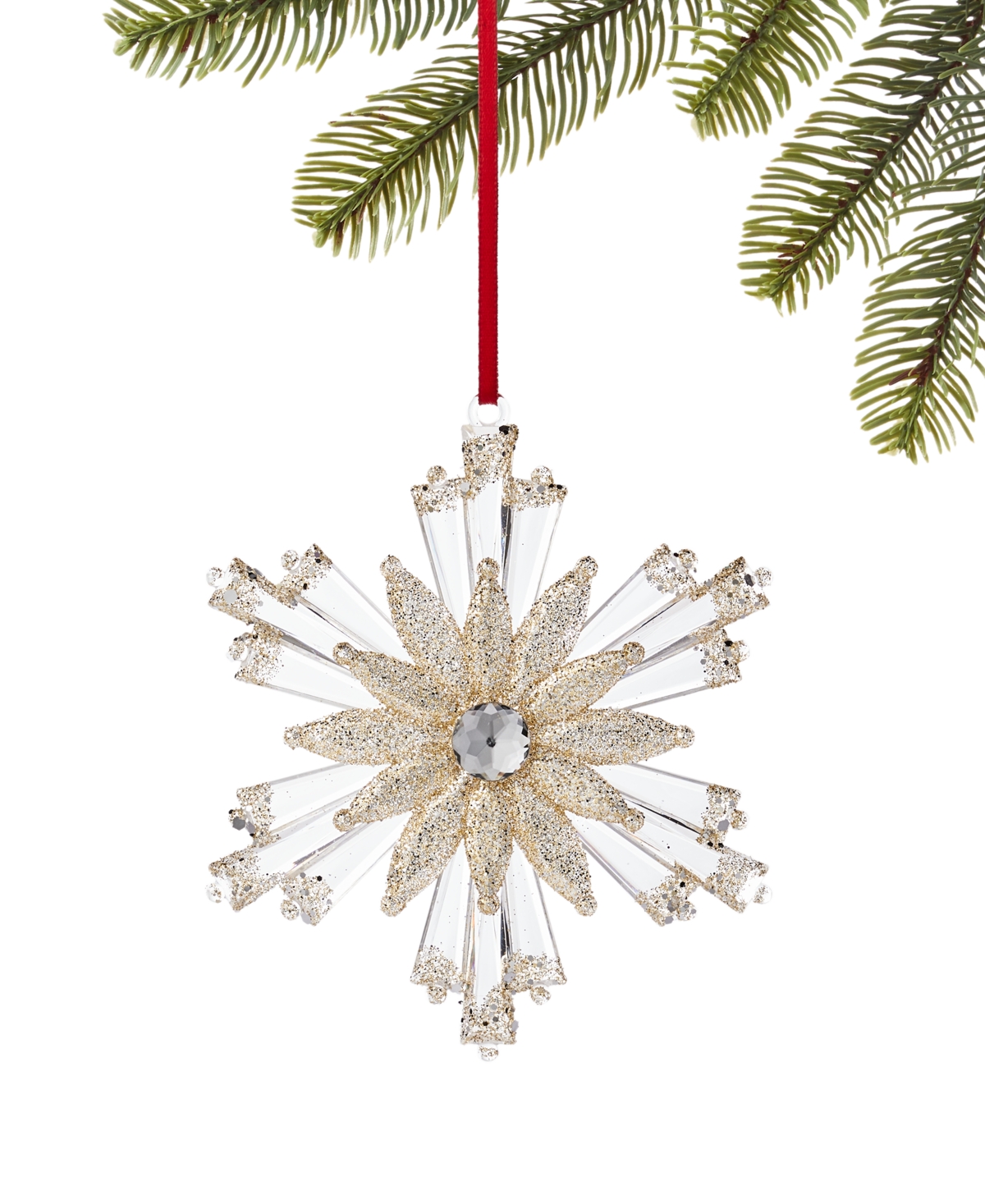Holiday Lane Christmas Glitters Snowflake Ornament, Exclusively at Macy's