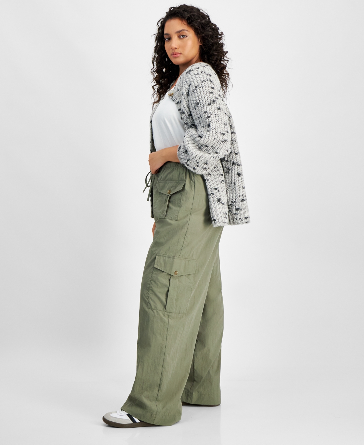 And Now This Trendy Plus Size Drawstring Cargo Pants, Created for Macy's