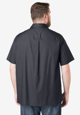 Big & Tall Solid Wrinkle-Resistant Short Sleeve Button Down