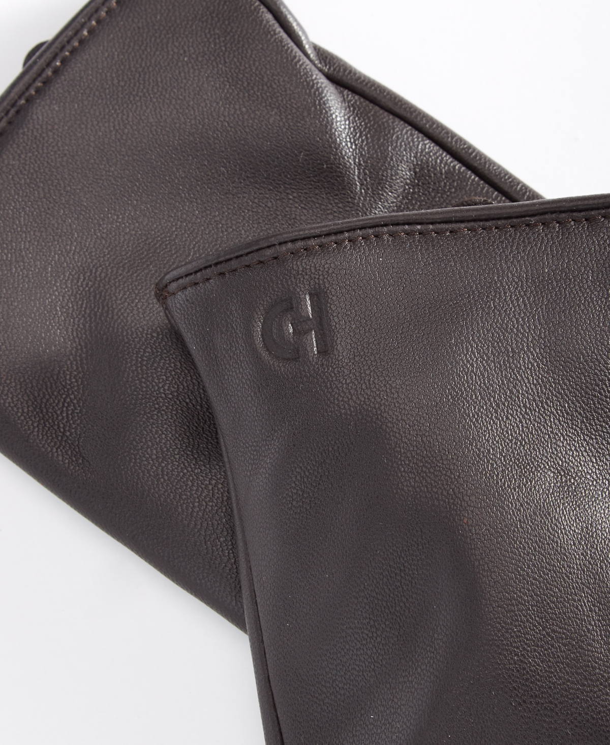 Cole Haan Leather Cashmere Blend Lined Basic Tech Tip Gloves