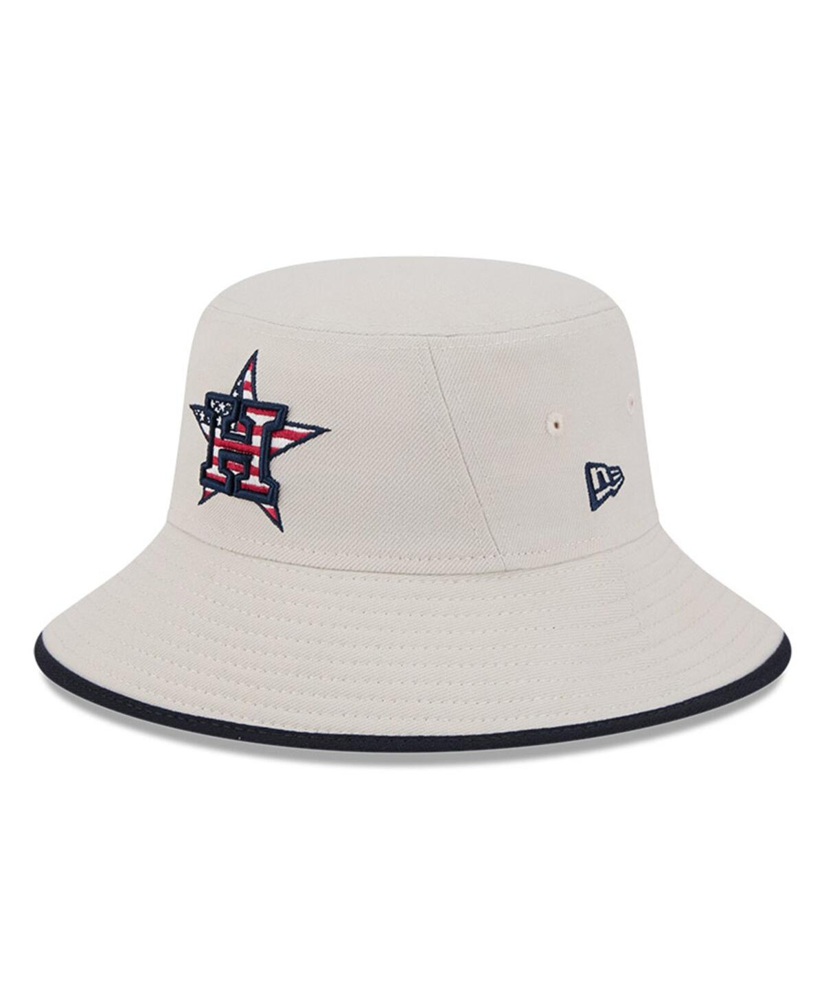 NEW ERA MEN'S KHAKI HOUSTON ASTROS 2024 FOURTH OF JULY BUCKET HAT 