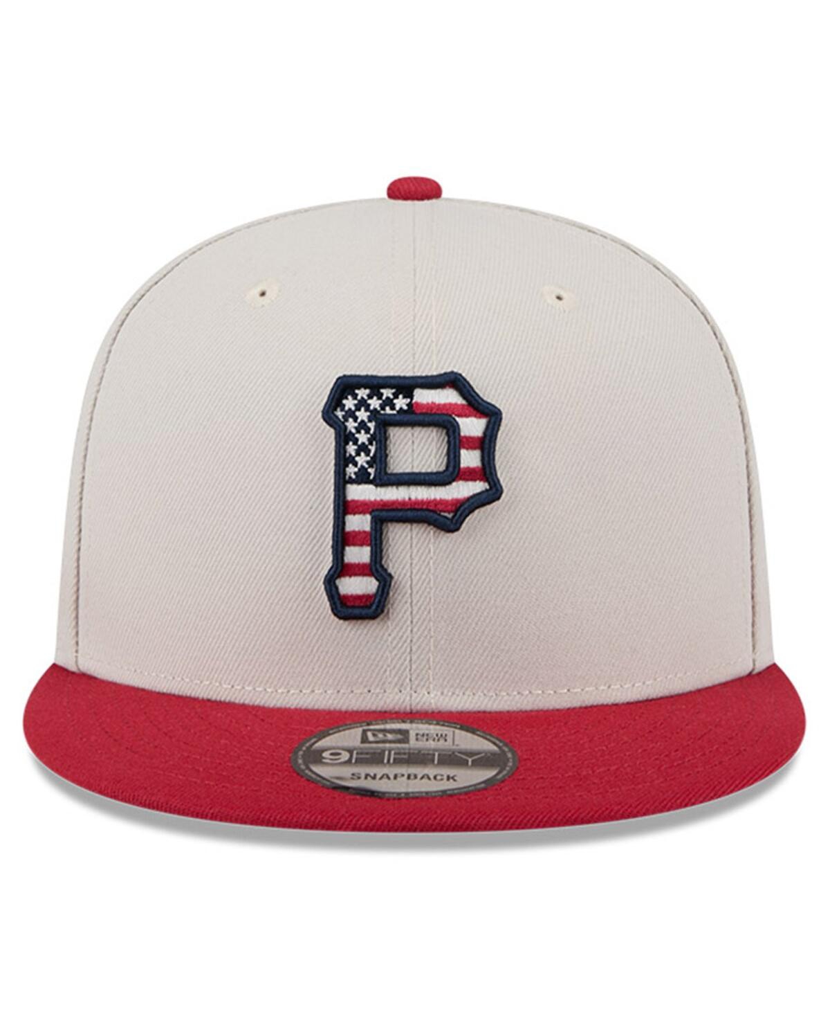 New Era Men's Red Pittsburgh Pirates 2024 Fourth Of July 9fifty Snapback Hat In Khaki