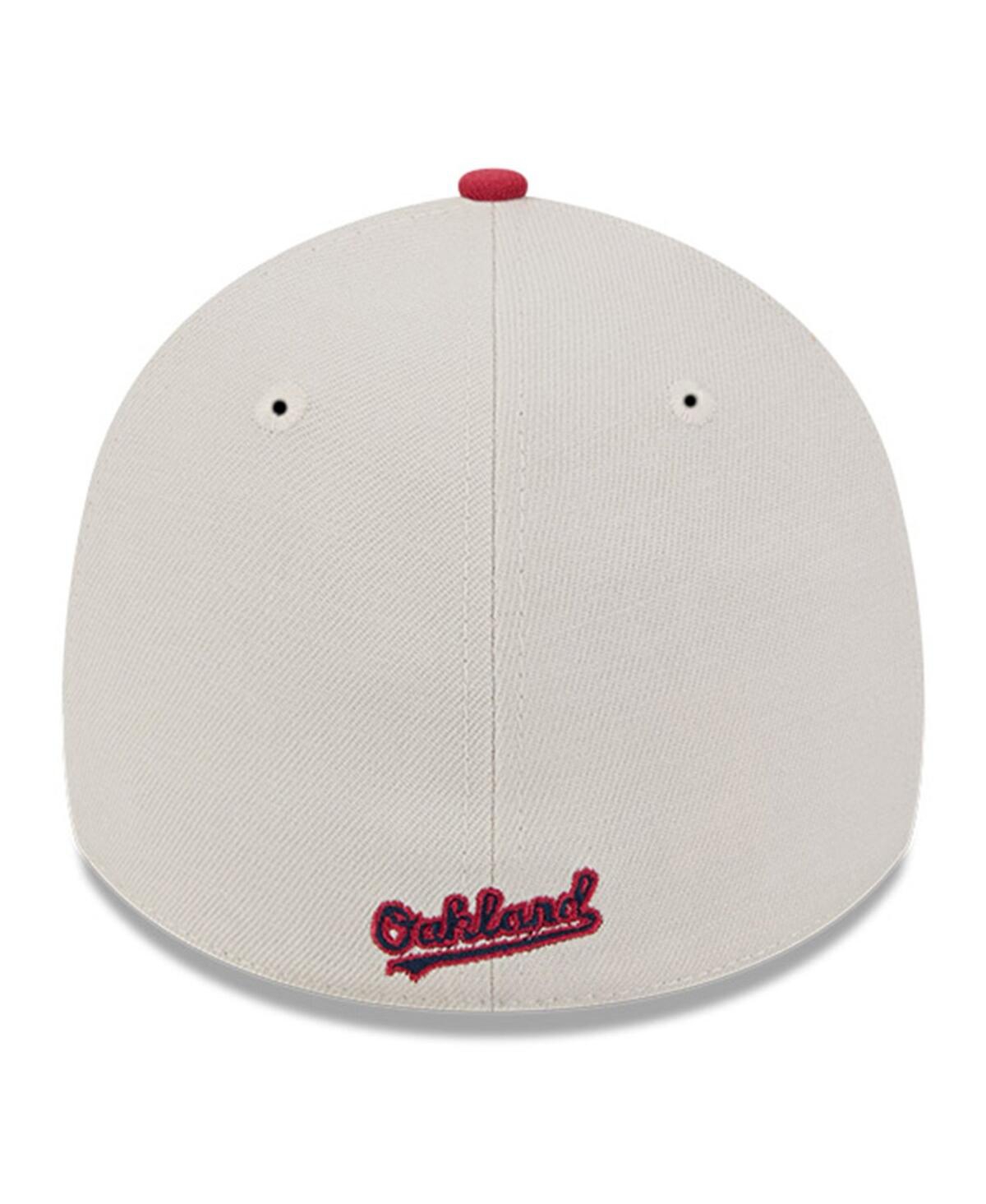 New Era Men's Red Oakland Athletics 2024 Fourth Of July 39thirty Flex Hat In Khaki