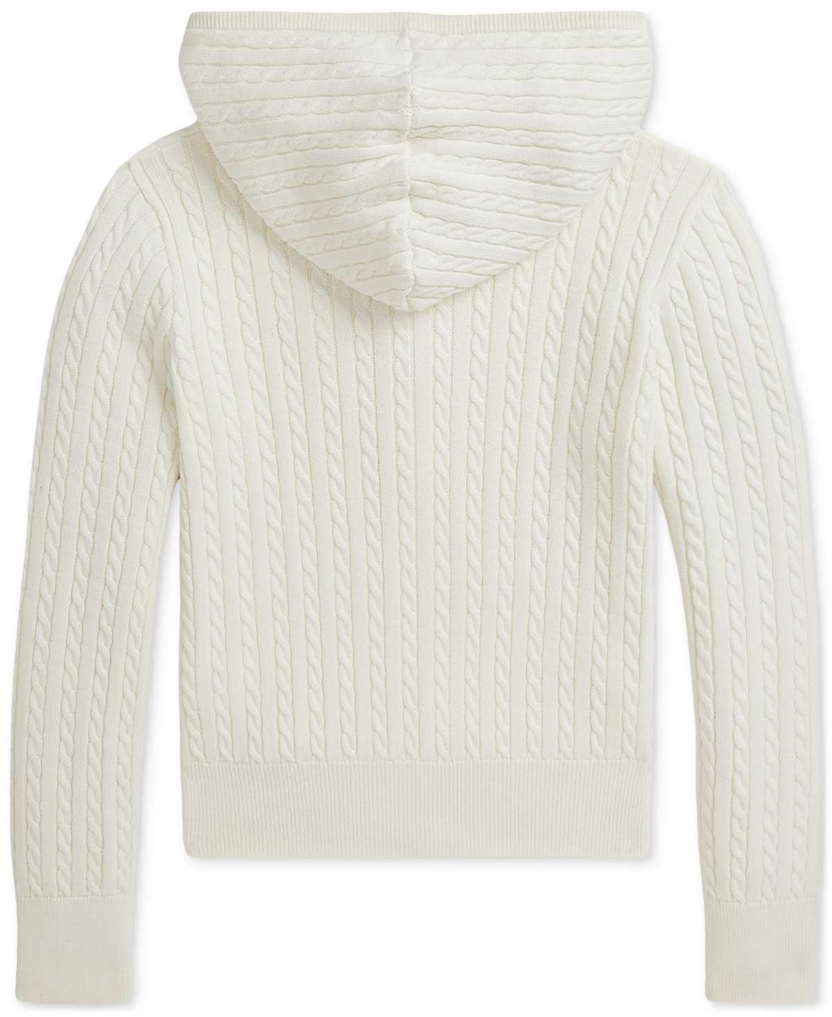 Polo Ralph Lauren Big Girls Mini-Cable Cotton Full-Zip Hoodie