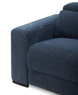 Nevio 2-Pc. Fabric Power Headrest Sectional with 2 Power Motion Chairs
