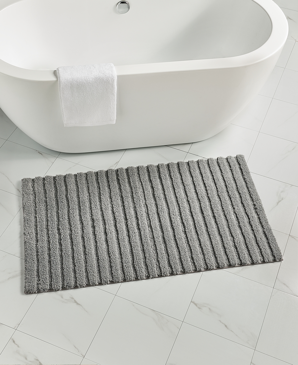 Charter Club Signature Bath Rug, 25.5" X 44", Exclusively At Macy's In Stone