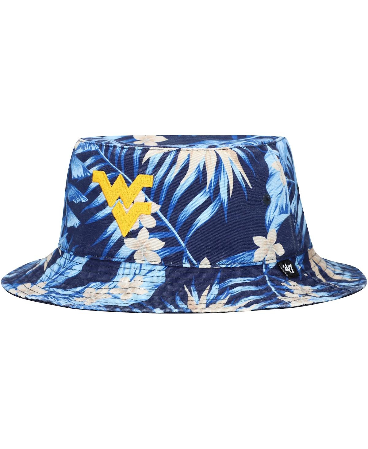 47 Brand Men's Navy West Virginia Mountaineers Tropicalia Bucket Hat In Navy