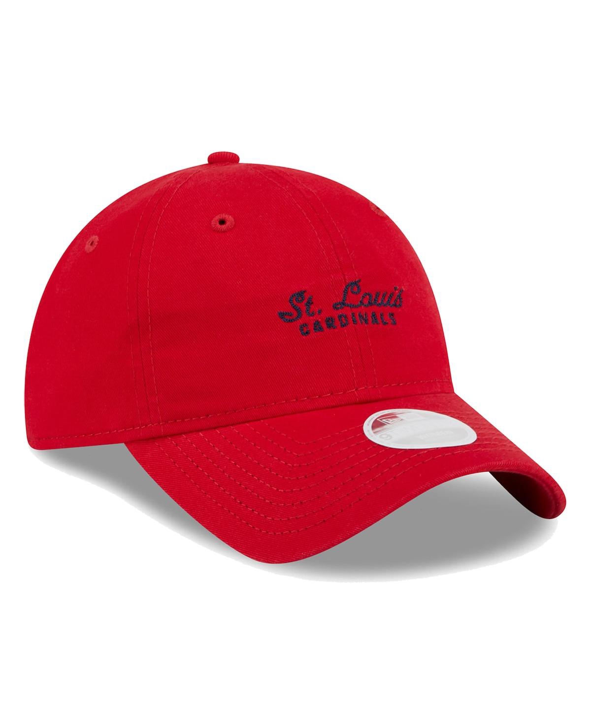 New Era Women's Red St. Louis Cardinals Script 9twenty Adjustable Hat In Red