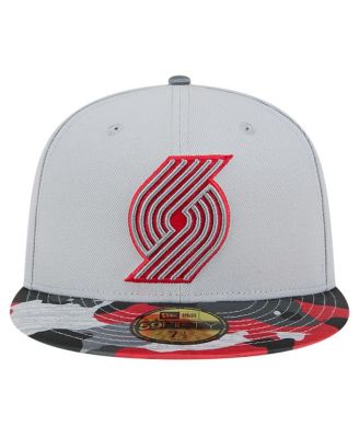 Men's Gray Portland Trail Blazers Active Color Camo Visor 59FIFTY Fitted Hat