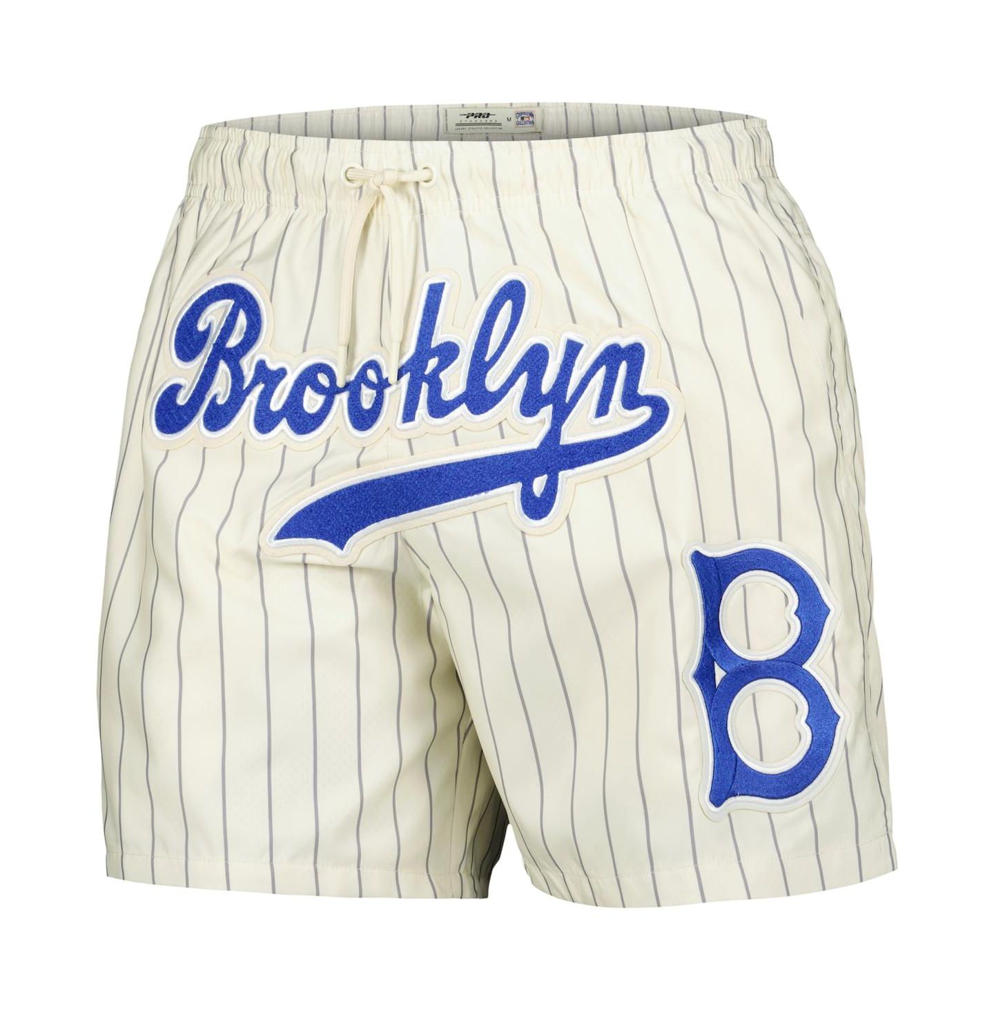 Мужские шорты Pro Standard Cream Brooklyn Dodgers Cooperstown Collection Pinstripe Retro Classic Woven — фото 3