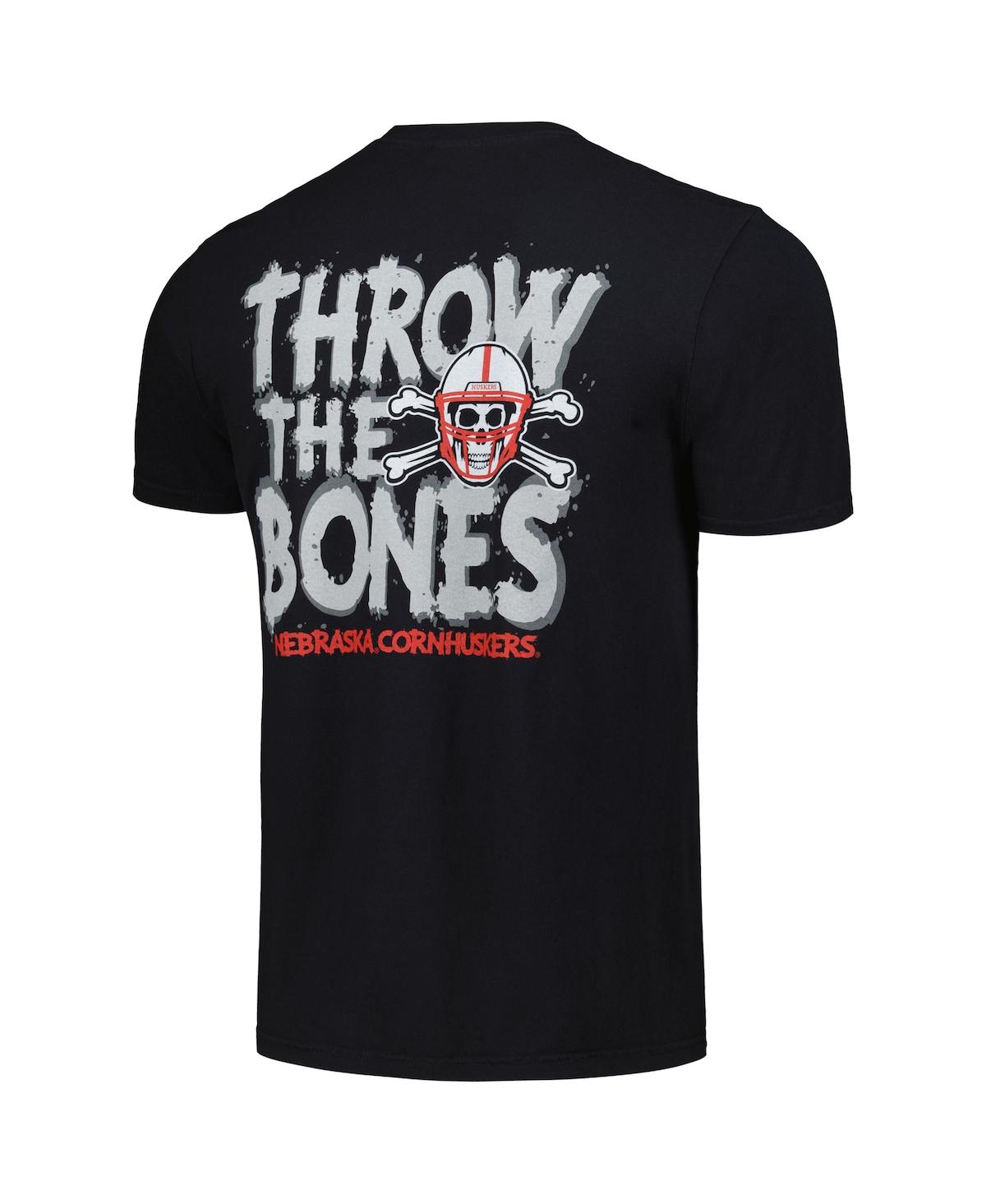Image One Men's And Women's Black Nebraska Huskers Hyper Local Throw The Bones T-shirt In Black
