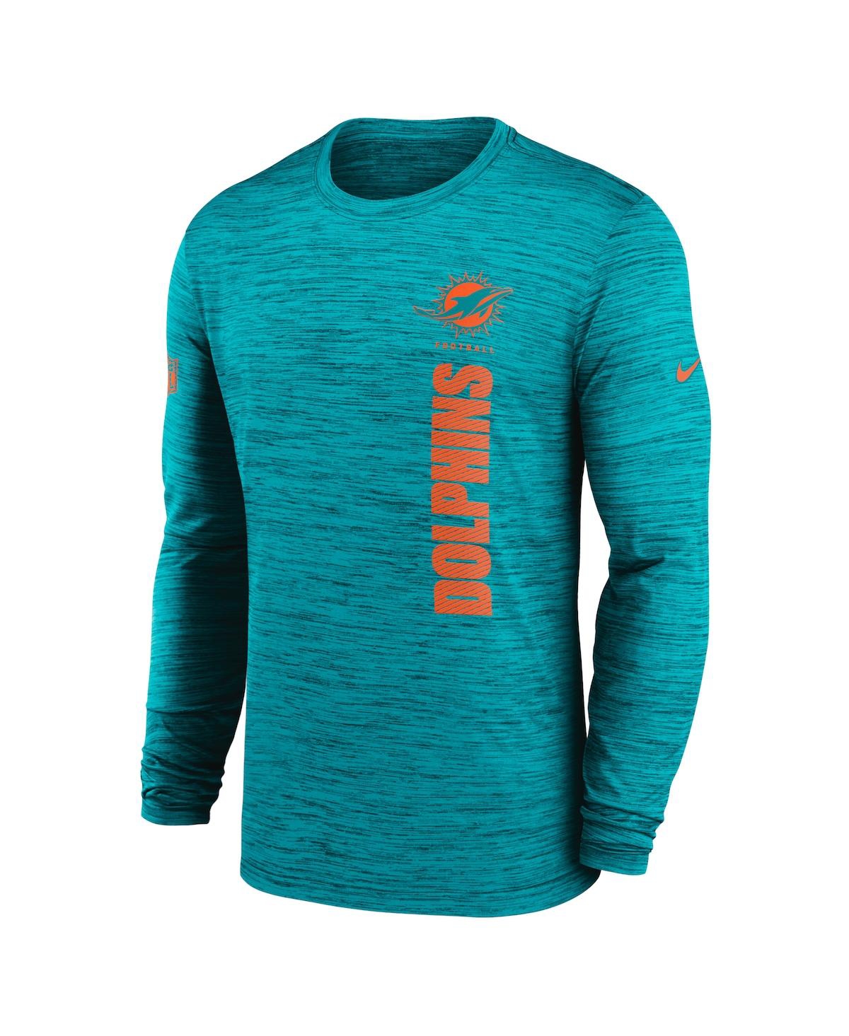 Nike Men'sMiami Dolphins 2024 Sideline Velocity Performance Long Sleeve T-Shirt - Aqua