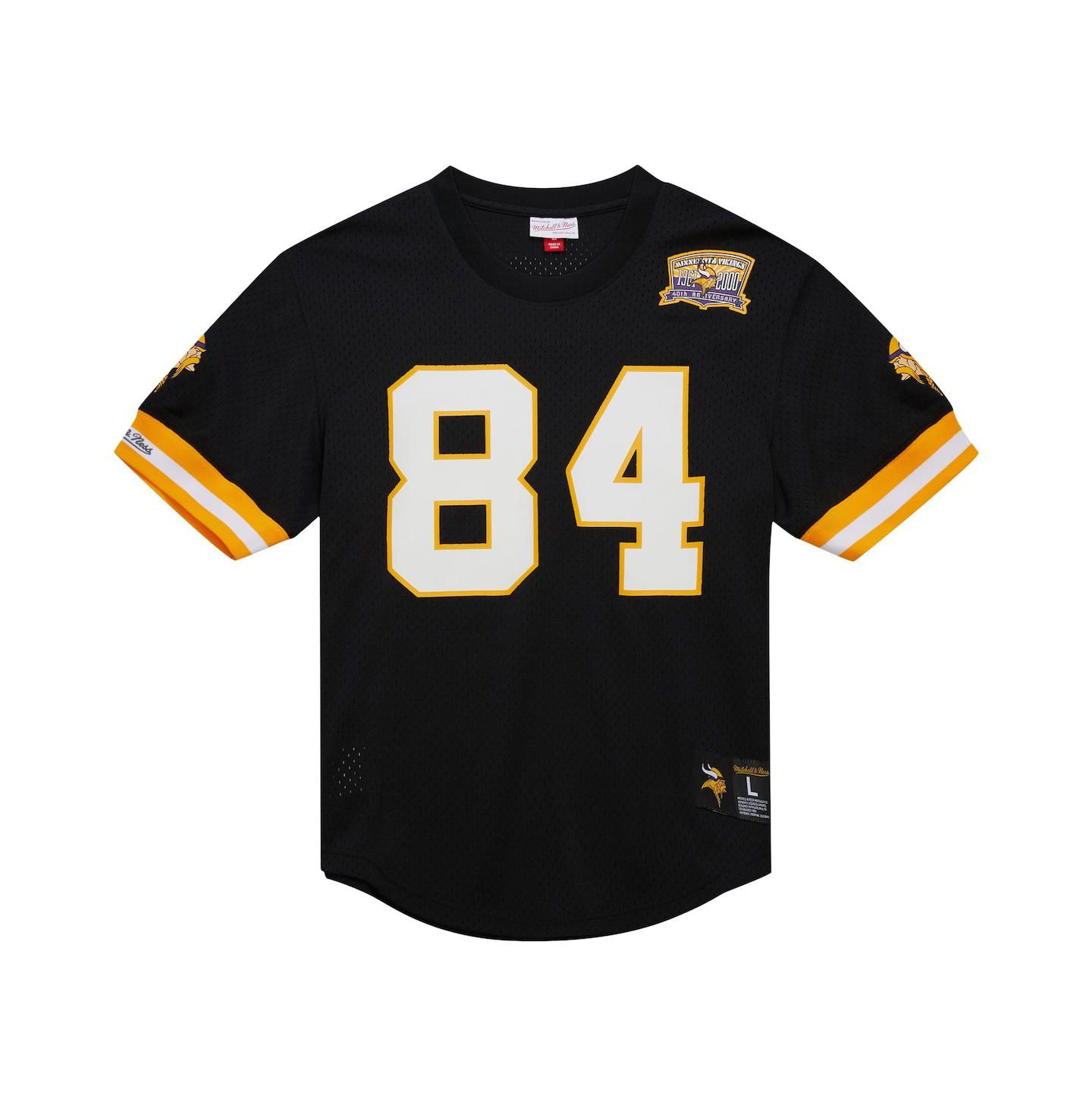 Мужской топ Mitchell & Ness Randy Moss Black Minnesota Vikings Retired Player Name & Number Mesh — фото 2