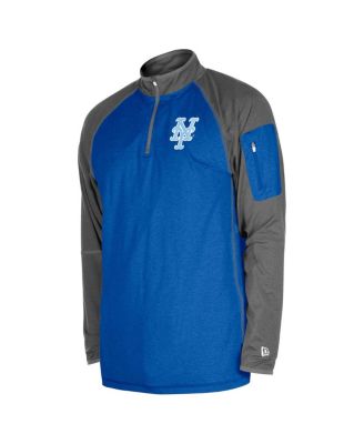 Men's Royal New York Mets Father's Day Raglan Quarter-Zip Top