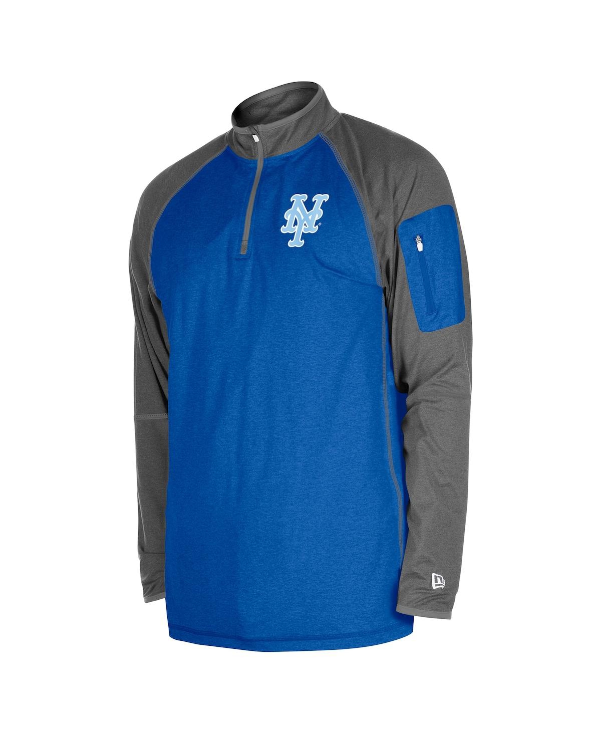 New Era Men's Royal New York Mets Father's Day Raglan Quarter-zip Top In Royal