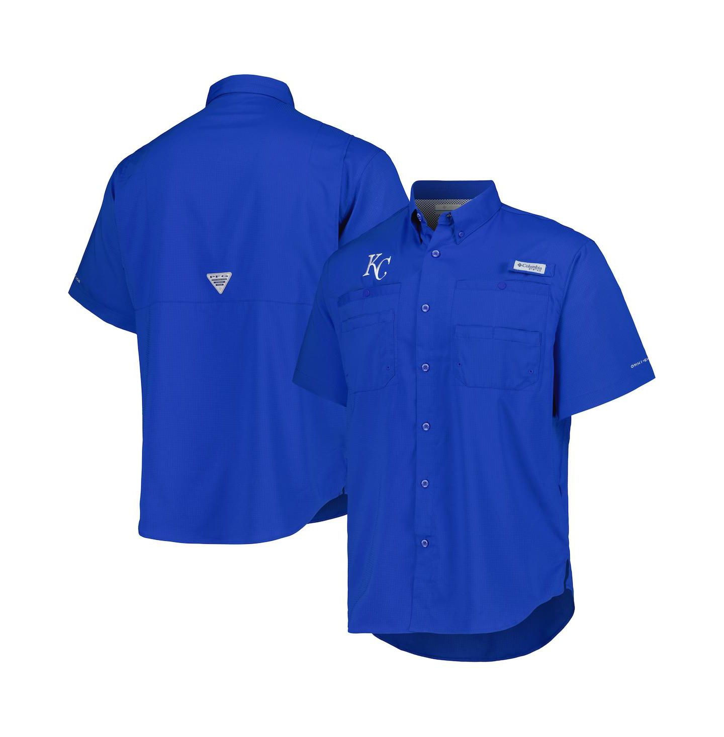 Мужская рубашка Columbia Royal Kansas City Royals Tamiami Omni-Shade Button-Down — фото 1
