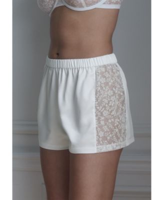 Plus Size The Lace Panel Shorts - Recycled Satin