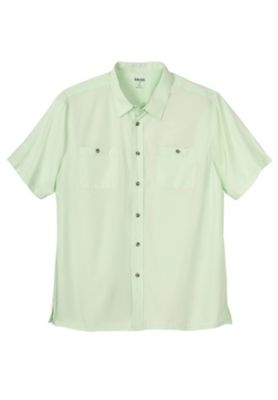 Big & Tall Solid Wrinkle-Resistant Short Sleeve Button Down