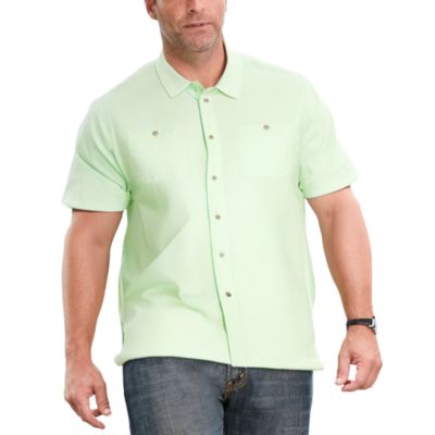 Big & Tall Solid Wrinkle-Resistant Short Sleeve Button Down