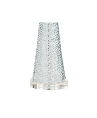 Miriam Modern Table Lamp 28 1/2" Tall Aqua Blue Fluted Glass with Table Top Dimmer White Drum Shade for Bedroom Living Room House