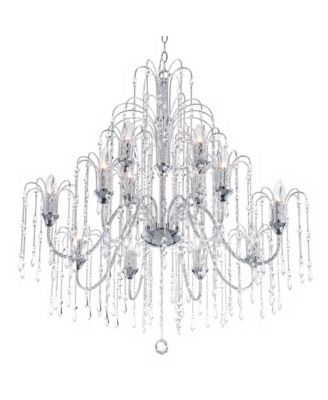 Crystal Rain Chrome Chandelier 33" Wide Modern 12-Light Fixture for Dining Room House Foyer Kitchen Island Entryway Bedroom Home