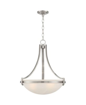 Mallot Brushed Nickel Pendant Chandelier 20" Wide Industrial Champagne Glass Bowl Shade 4-Light Fixture for Dining Room Kitchen Island