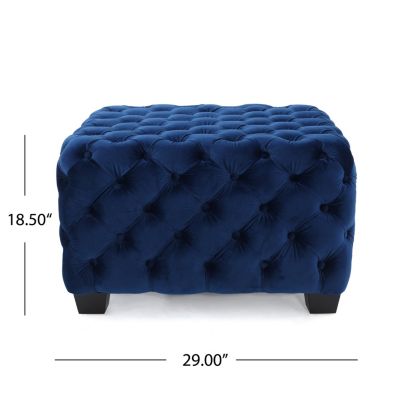  Modern Velvet Glam Ottoman with Diamond Stitching